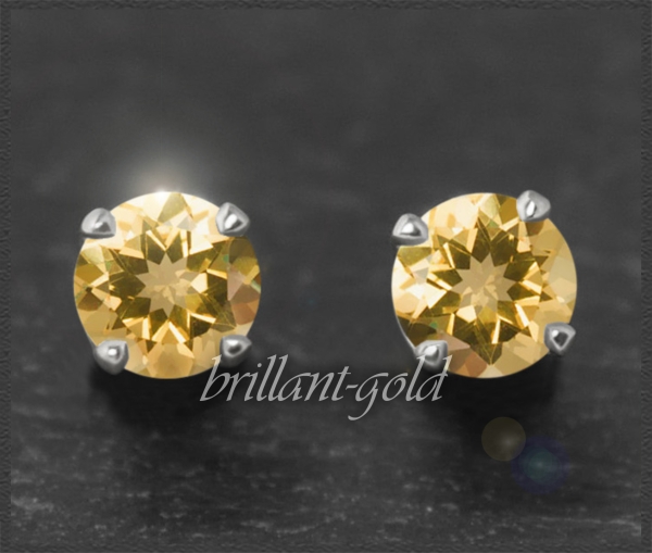 Ohrstecker 585 Gold Citrin orange 4,5,6,7mm